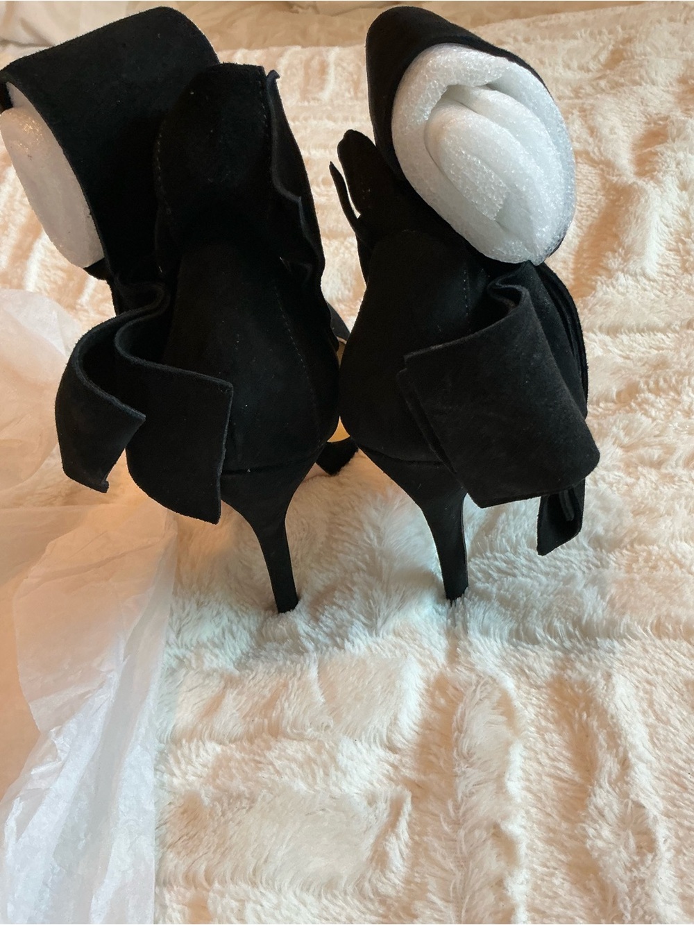 Aminah Abdul Jillil Pump Black Suede Women’s Heel - Elegant Bow Detail NWT Sz 8 - Picture 6 of 10